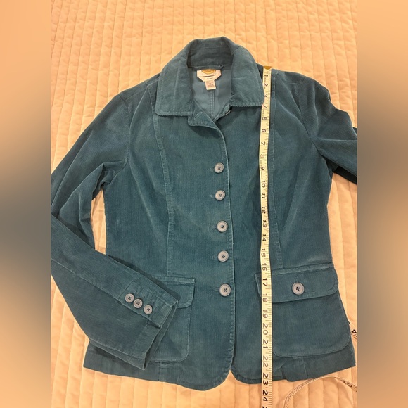 Talbots Teal Corduroy Blazer Size 6 Stretch - Picture 10 of 11